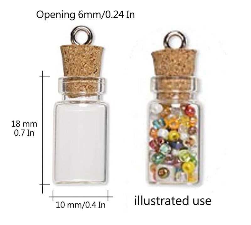 CTKcom 100pcs 0.5ml-extra Mini Tiny Clear Glass Jars Bottles with Cork Stoppers, Glass Bottles for Decoration, Arts & Crafts, Projects, Party Favors,100 Botlles + 100 Screws - Image 2
